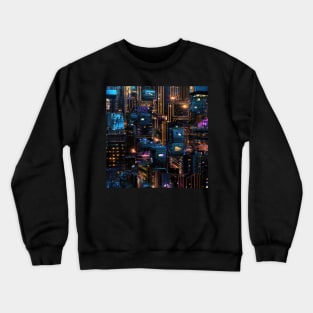 Cyber Circuit Cityscape Crewneck Sweatshirt